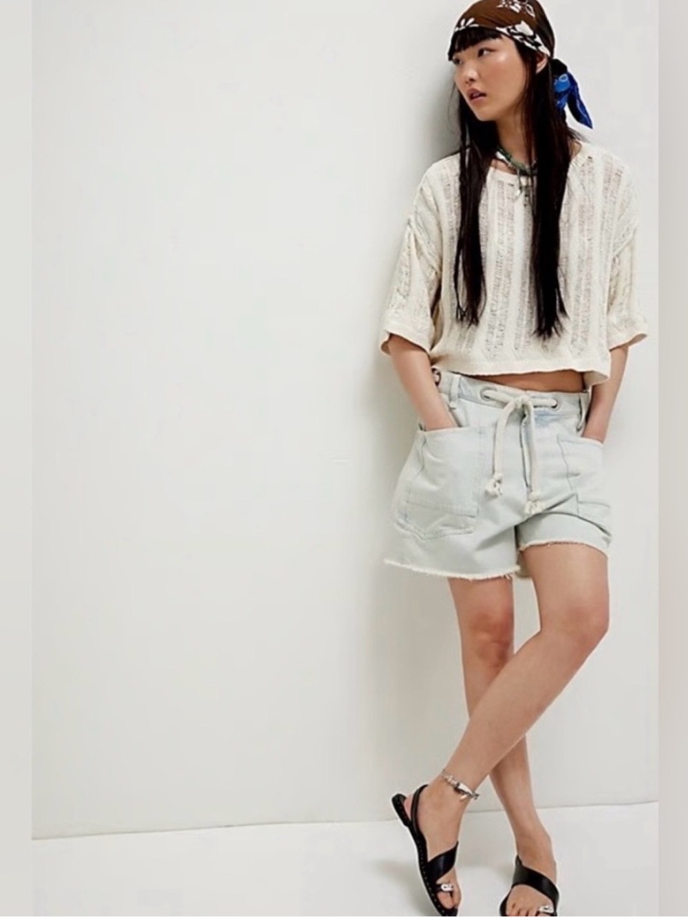 Free People Moxie Barrel Jean Shorts Size 30 Flawed NWT